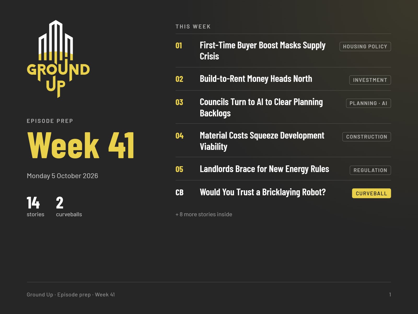 Ground Up Network: This week's stories