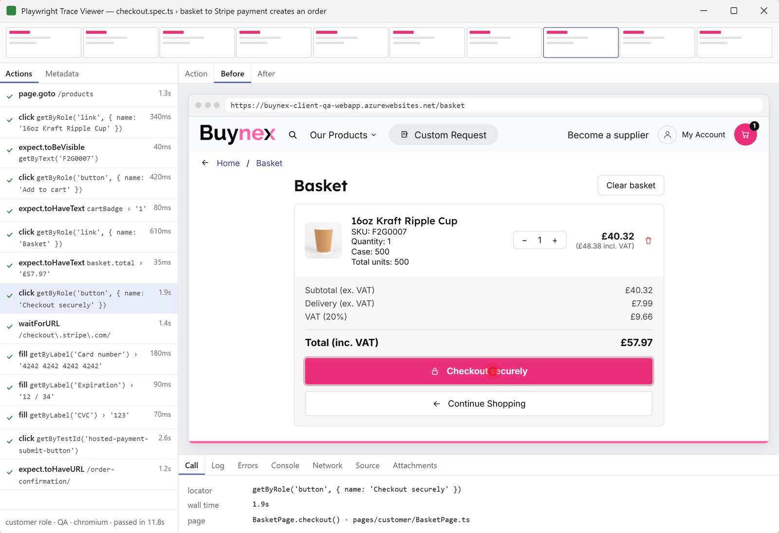 BuyNex: Checkout run
