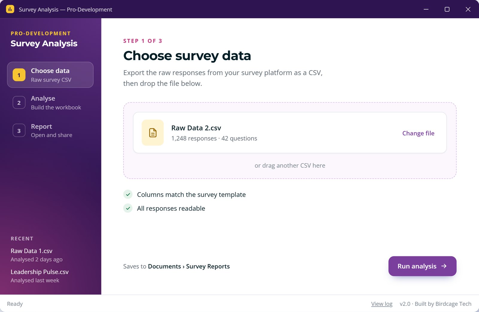 Pro-Development UK: Choose survey data