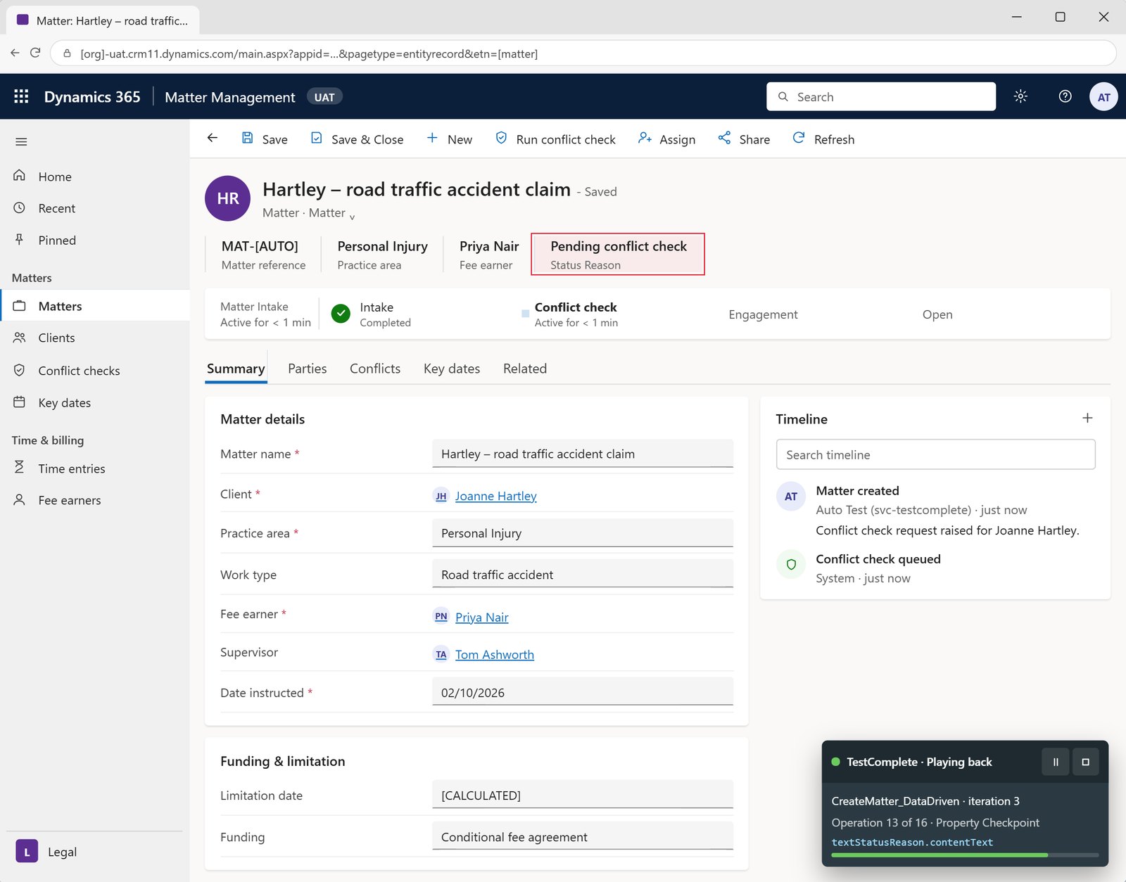 Irwin Mitchell: Playback on Dynamics 365