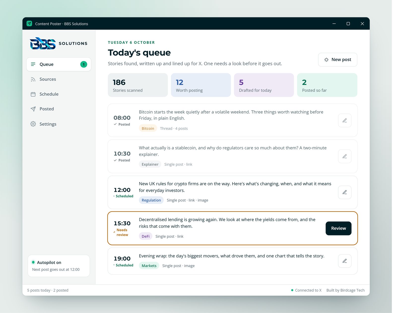 BBS Solutions: Today's queue